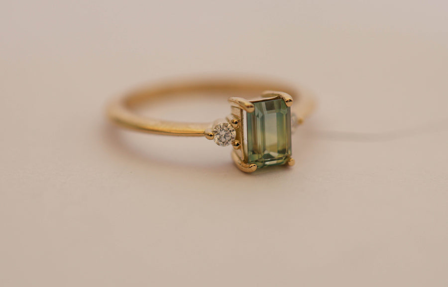 Parti Sapphire & Diamond Three Stone Ring