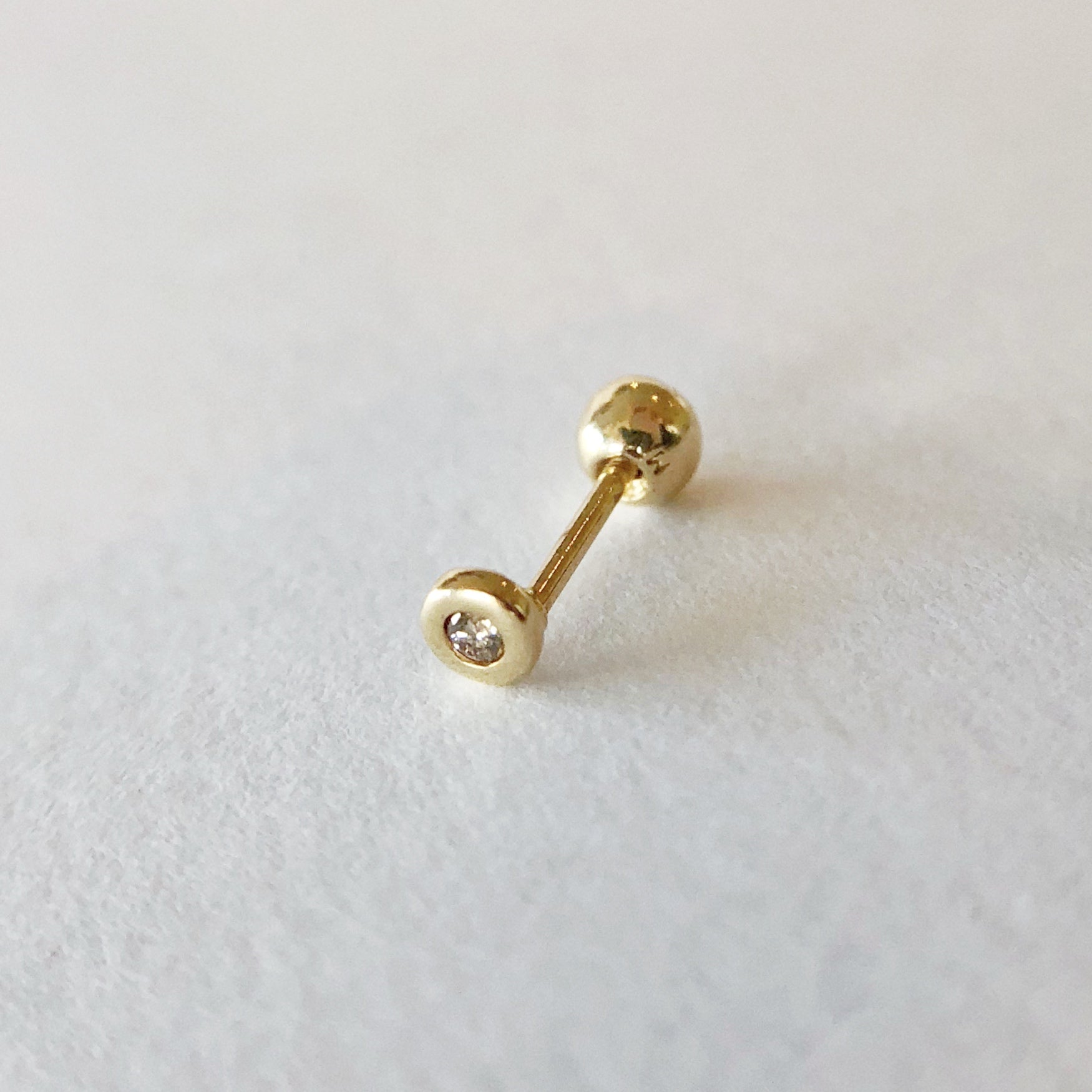 Diamond barbell earrings deals