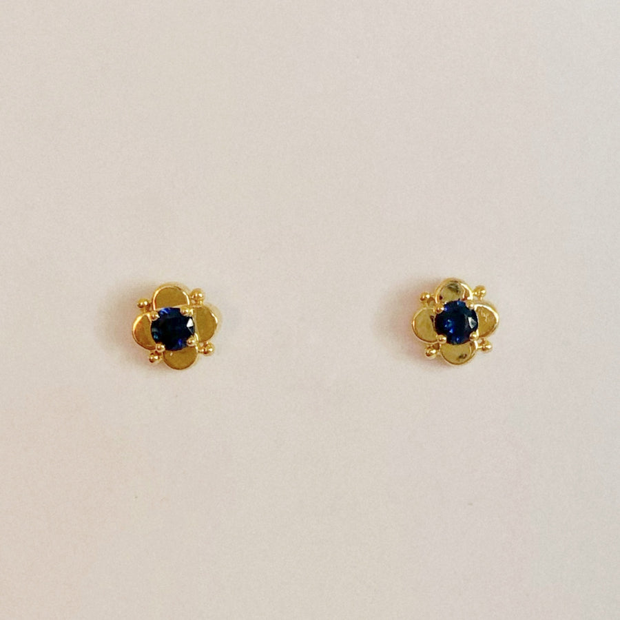 Sapphire Flower Studs