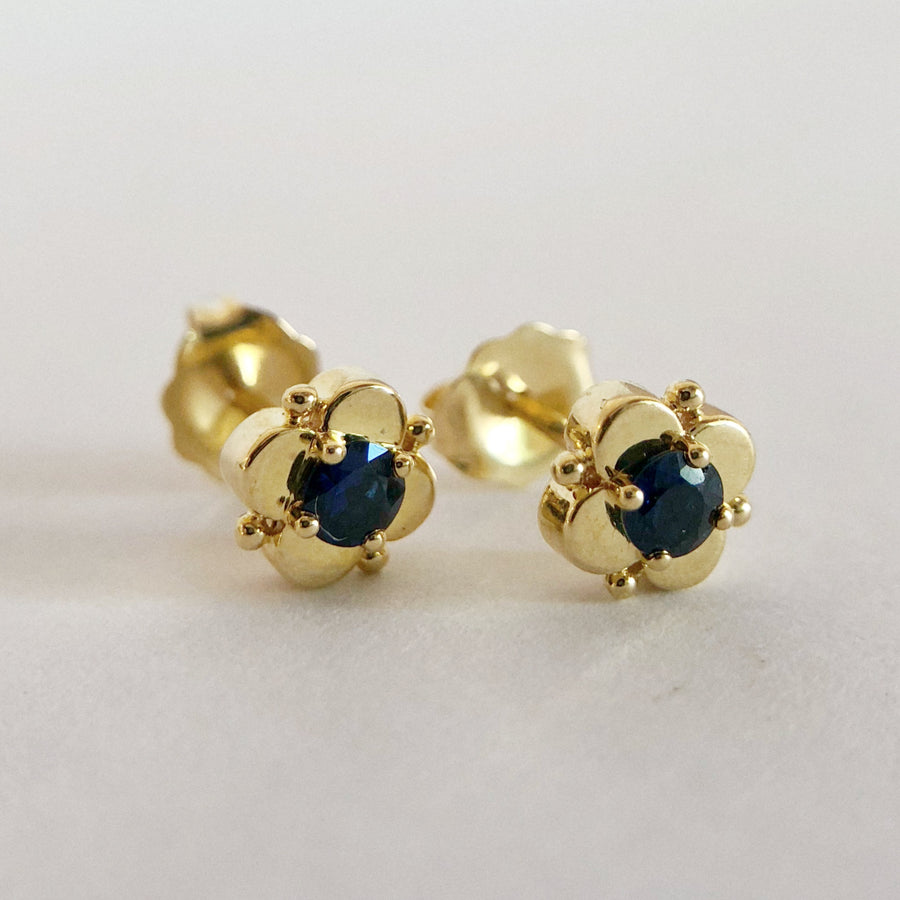 Sapphire Flower Studs