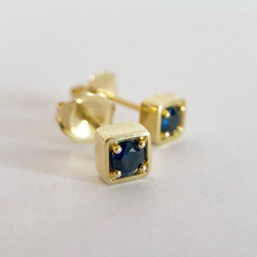 Sapphire Square Studs