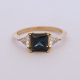 Charlotte Ring with Australian Sapphire and Diamonds