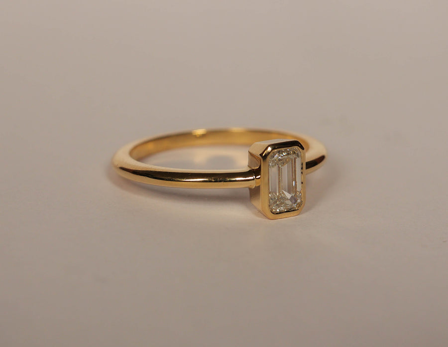 Emerald Cut Bezel Solitaire