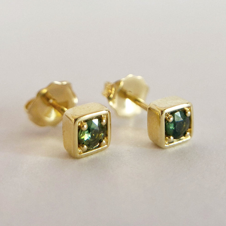 Sapphire Square Studs