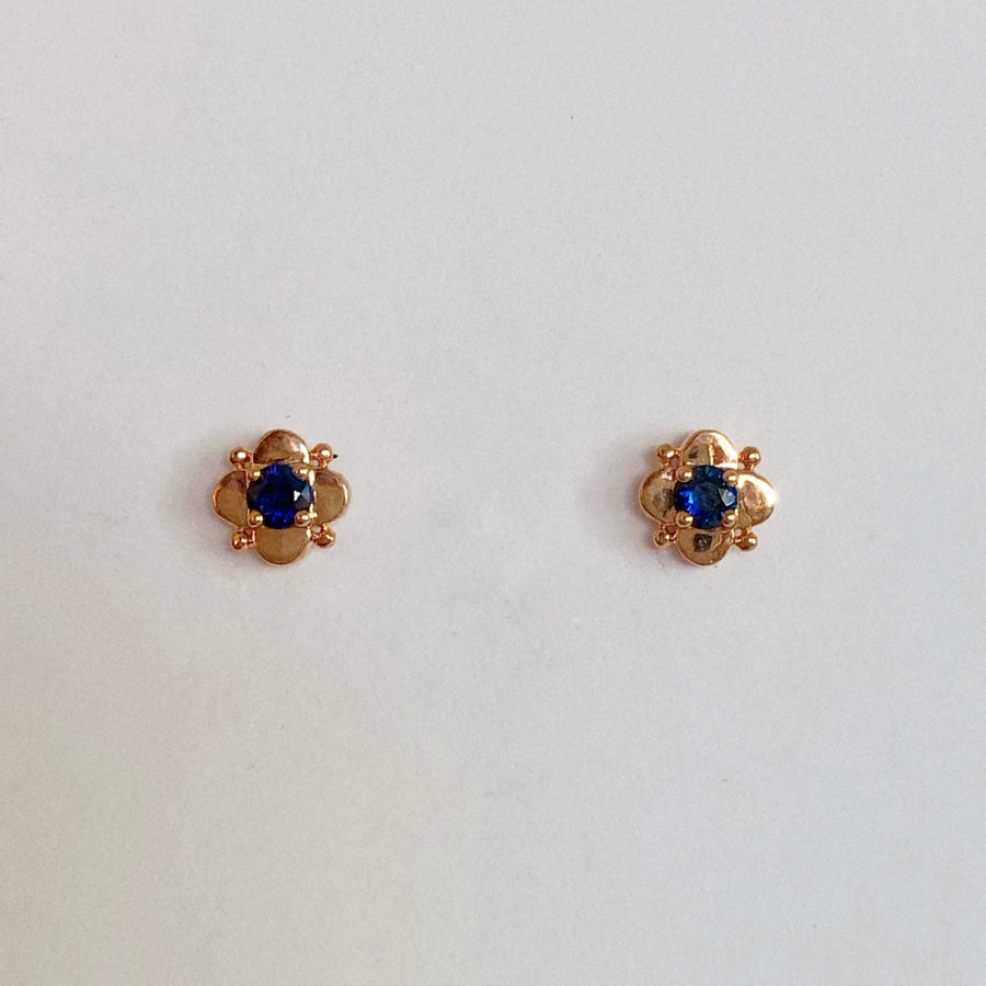 Sapphire Flower Studs