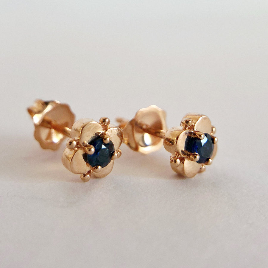 Sapphire Flower Studs