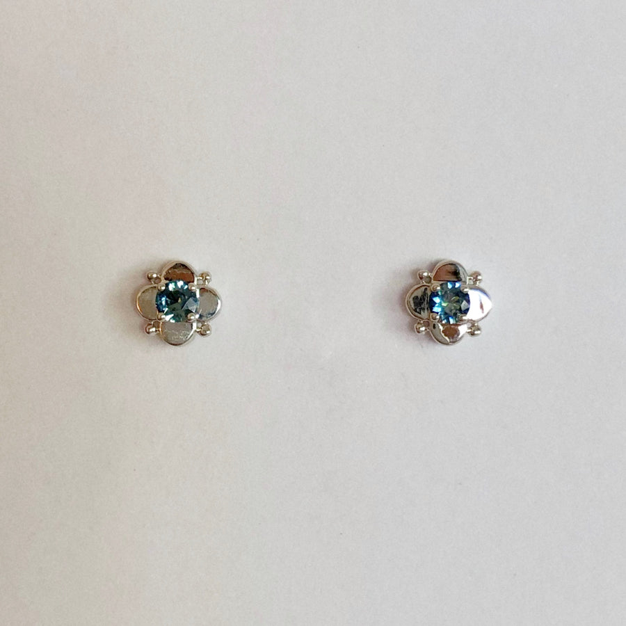 Sapphire Flower Studs