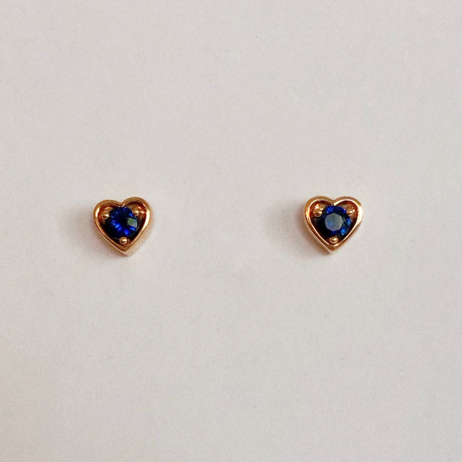 Sapphire Heart Studs