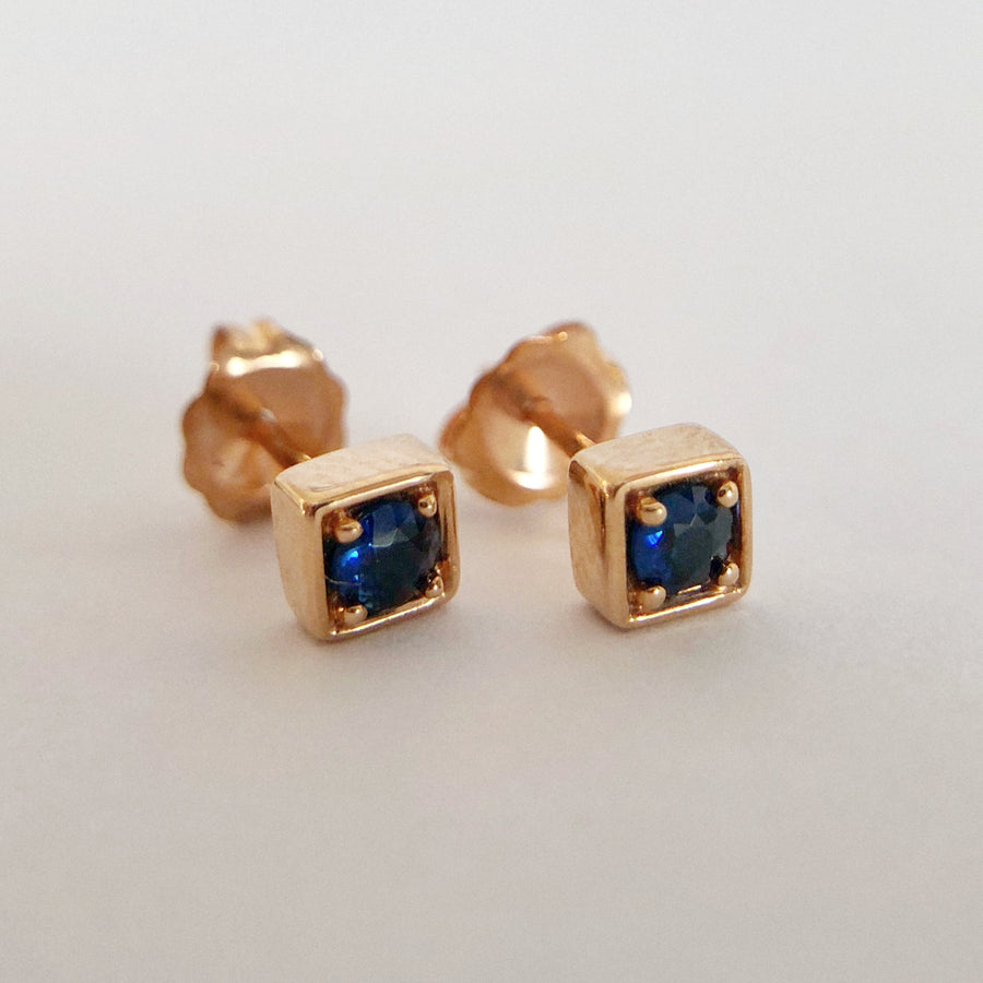 Sapphire Square Studs