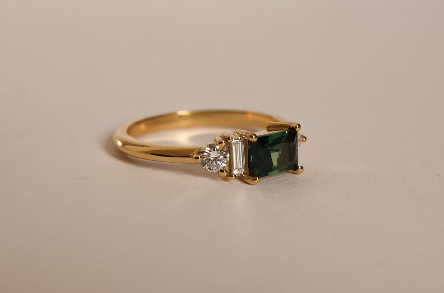 Sapphire & Diamonds Shapes Ring
