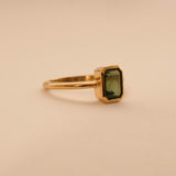 Emerald Cut Sapphire Bezel Solitaire