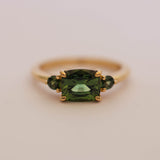 Australian Sapphire Cushion & Round Ring