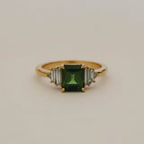 Australian Green Sapphire and Diamond Deco Ring 3