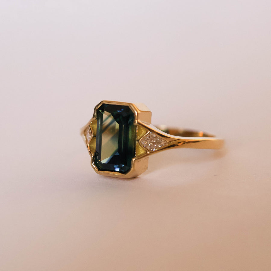 Parti Sapphire and Kite Ring