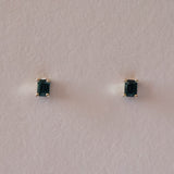 Emerald Cut Sapphire Studs