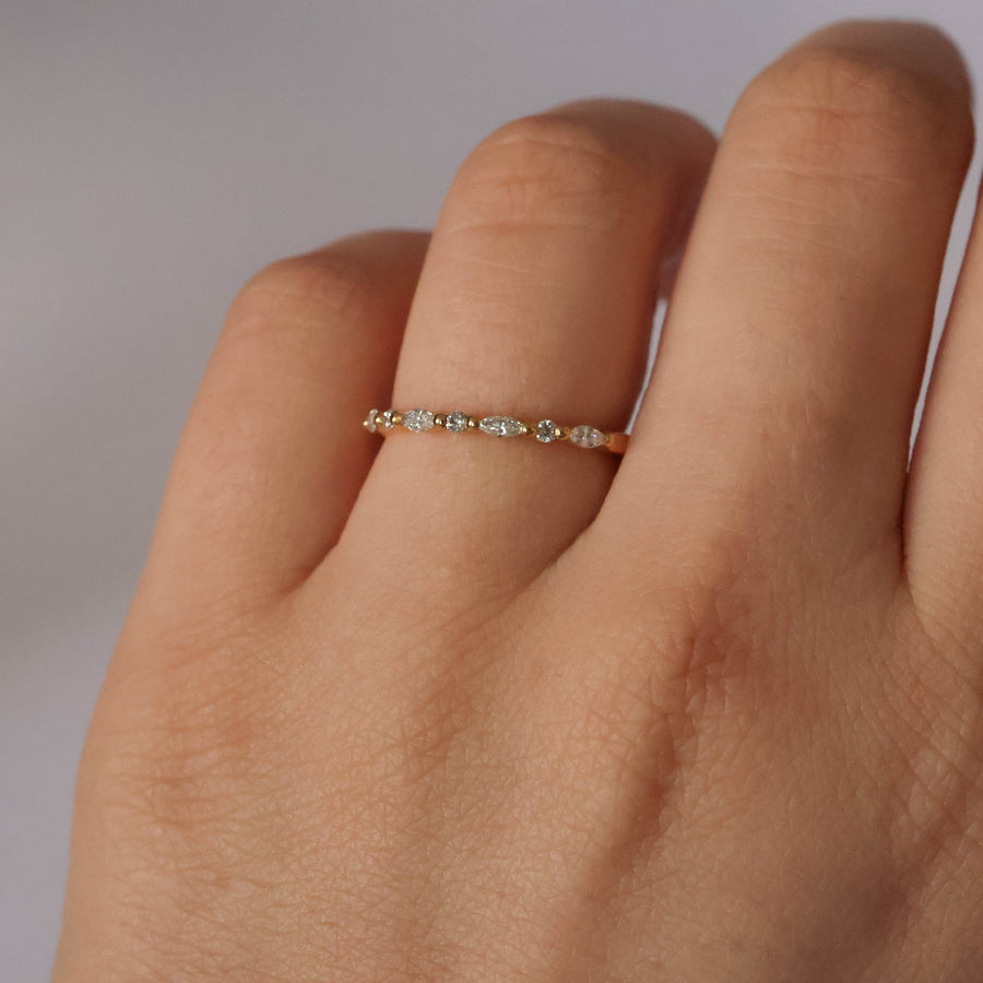 Marquise and Round Diamond Band