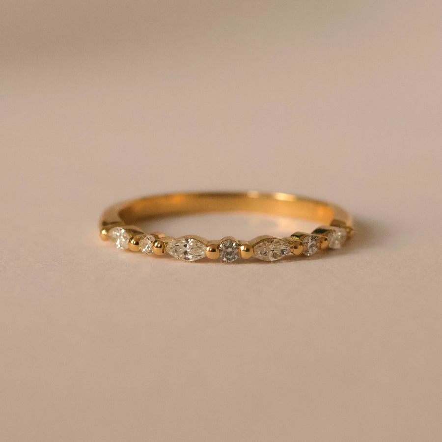 Marquise and Round Diamond Band