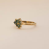 Blue Sapphire Cluster Ring