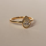 Pear Solitaire Bezel Set Ring