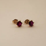 Hexagon Ruby Studs
