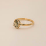 Rose-Cut Salt & Pepper Diamond Pear Ring