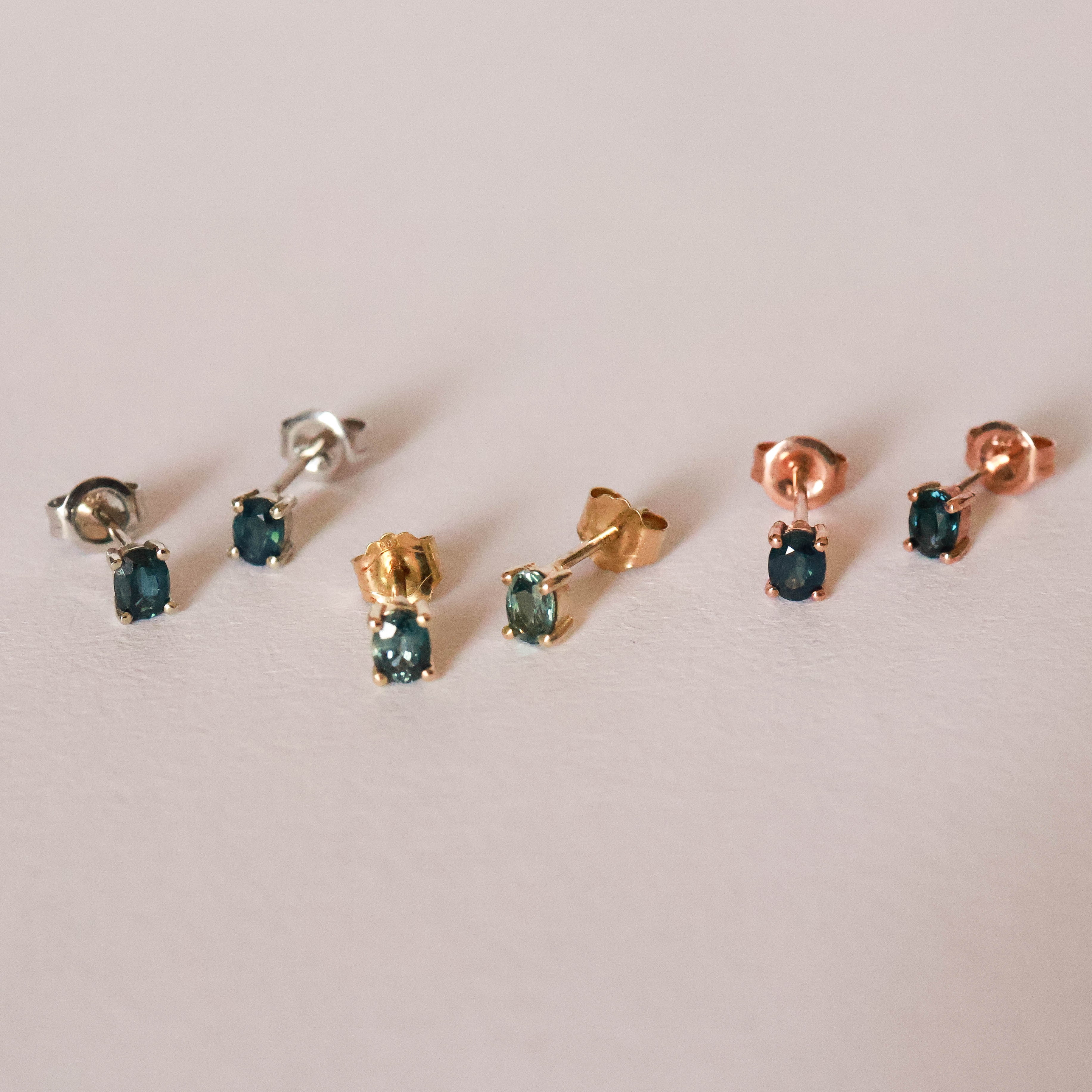 Oval Sapphire Studs