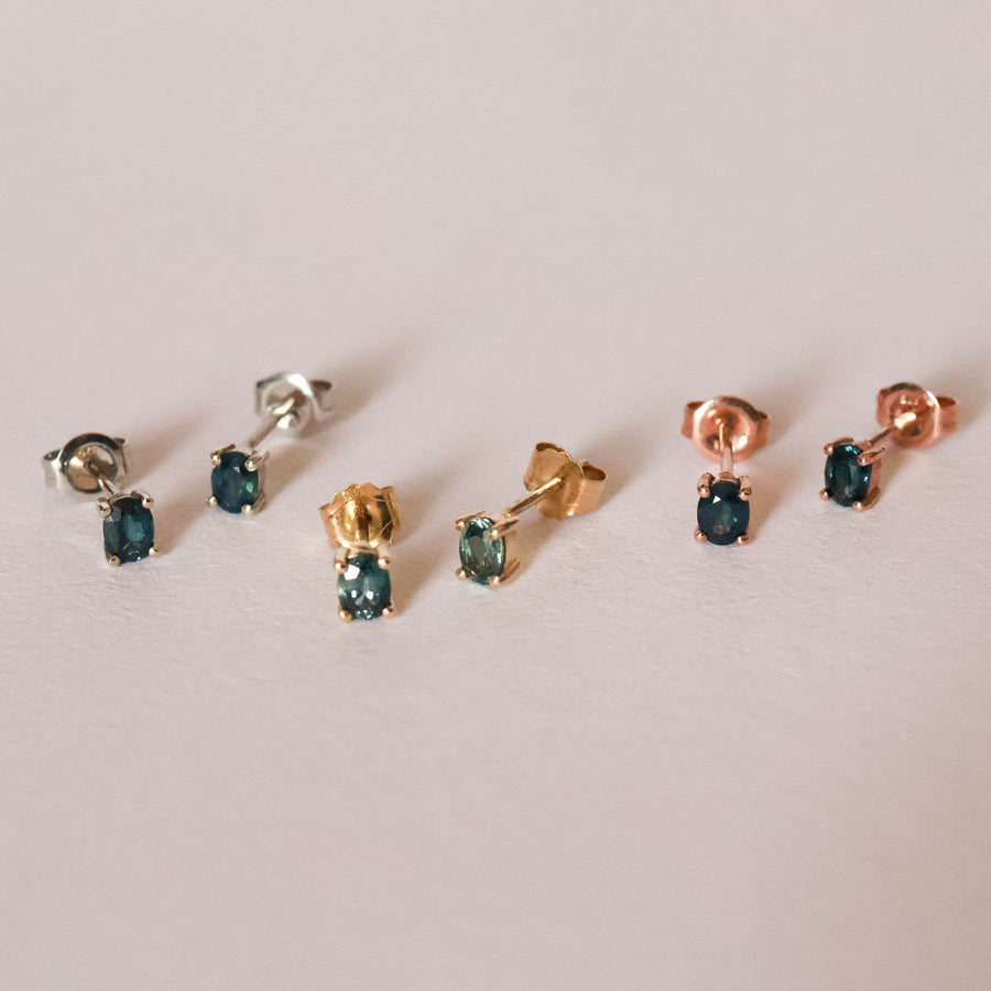 Oval Sapphire Studs