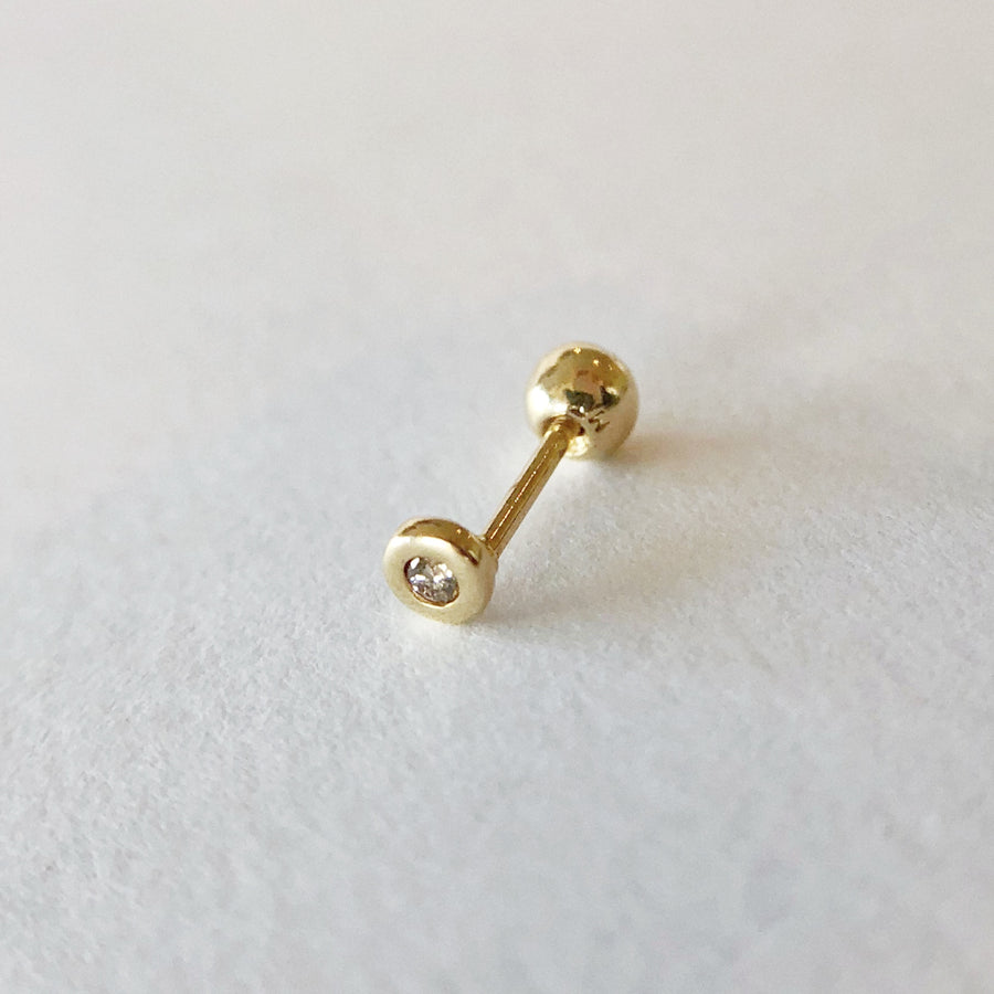 Diamond Barbell Earring