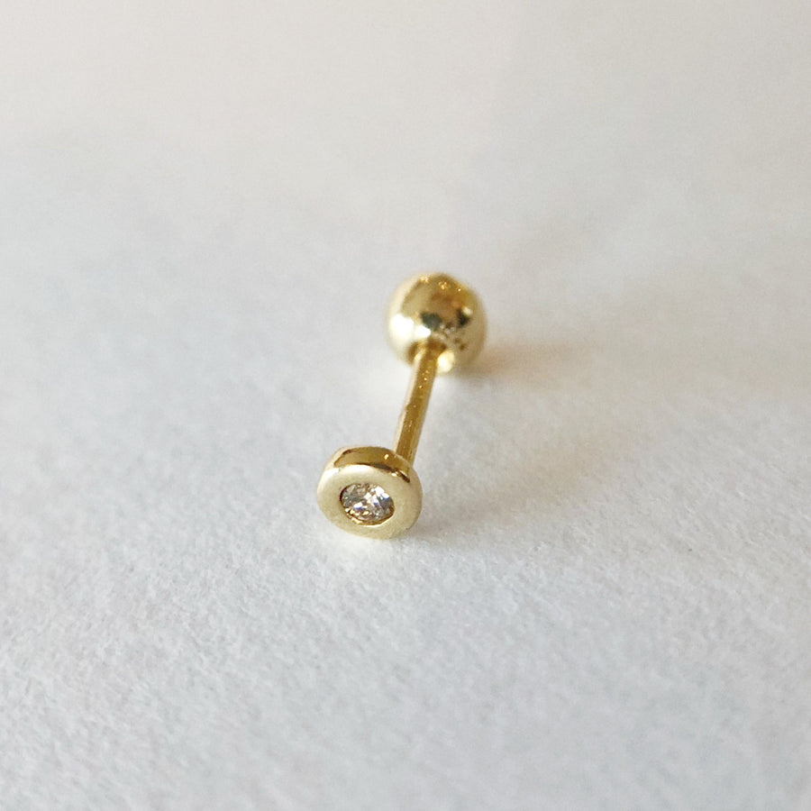 Diamond Barbell Earring