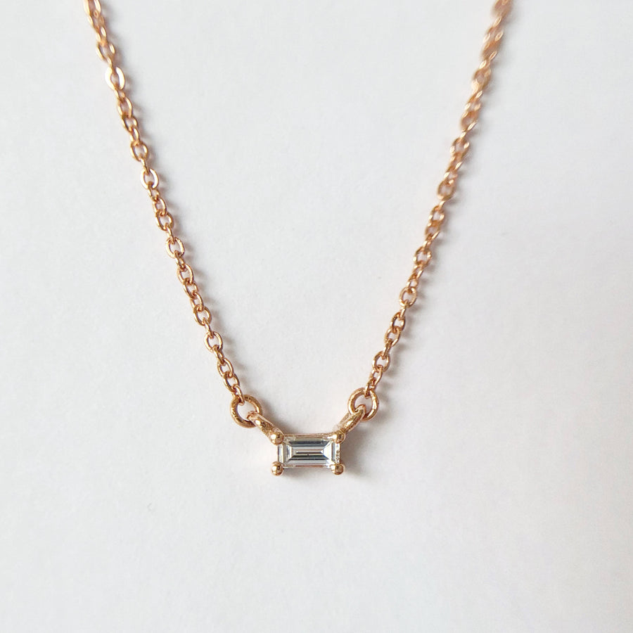 Baguette Diamond Double Hung Necklace