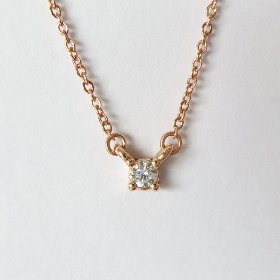 White Diamond Double Hung Claw Necklace