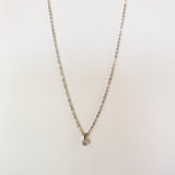 White Diamond Bezel Necklace