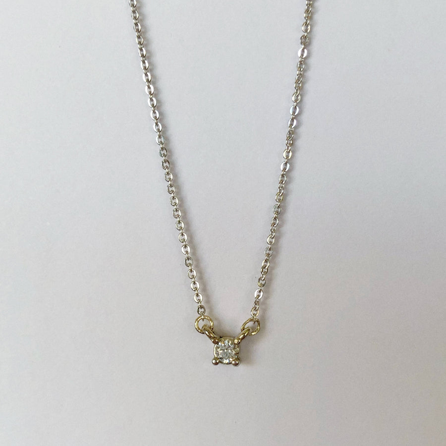 White Diamond Double Hung Claw Necklace