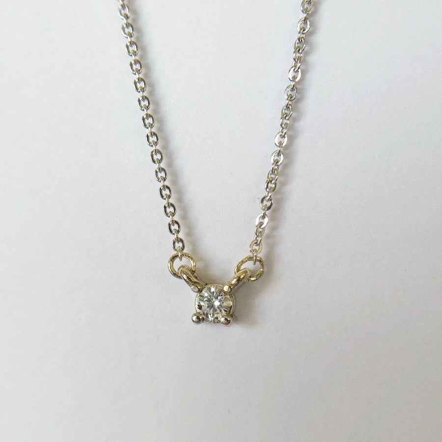 White Diamond Double Hung Claw Necklace