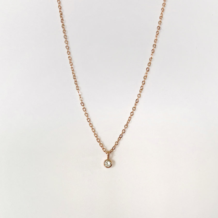 White Diamond Bezel Necklace
