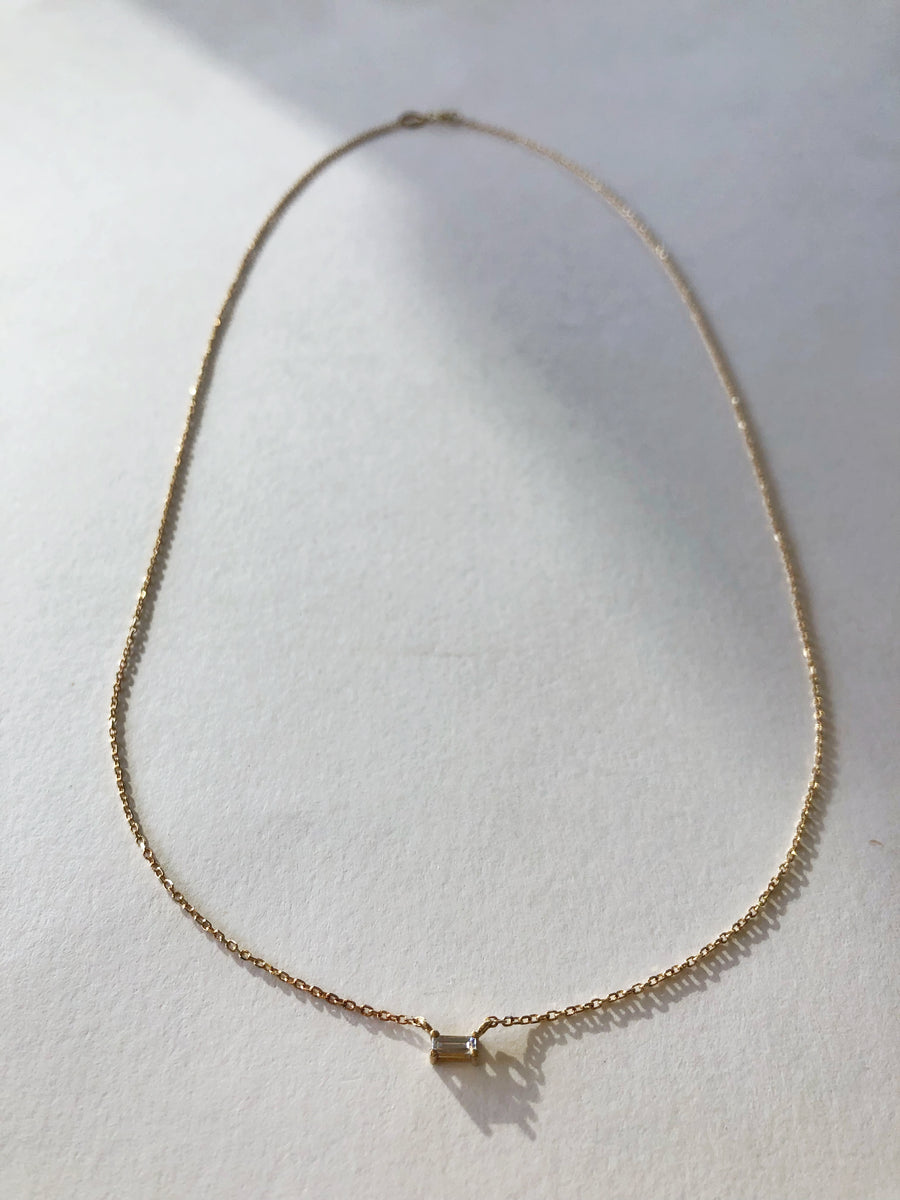 Baguette Diamond Double Hung Necklace