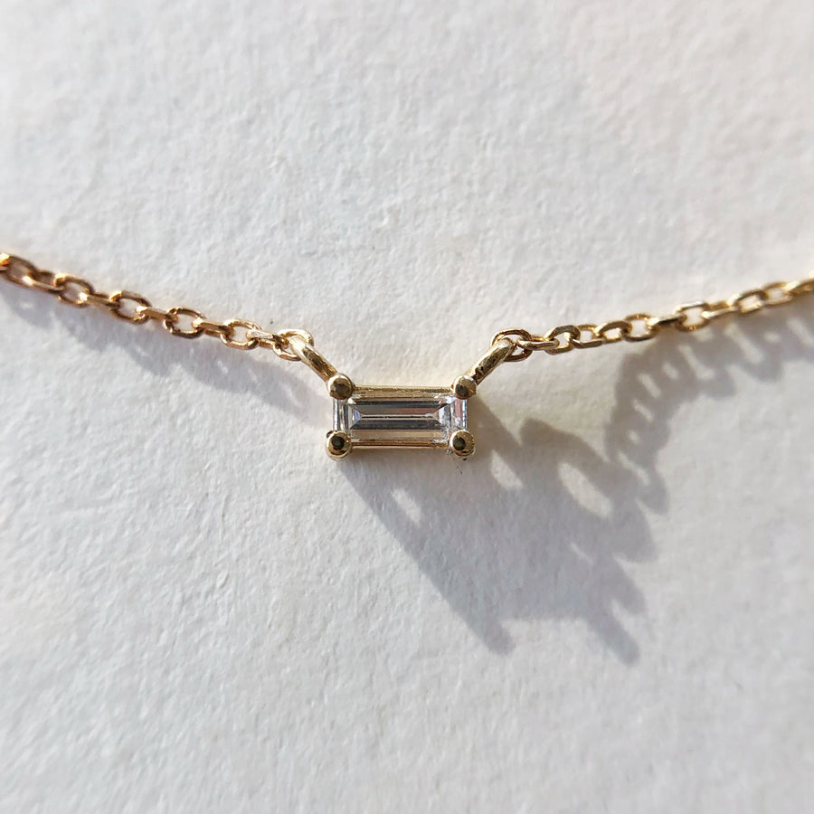 Baguette Diamond Double Hung Necklace