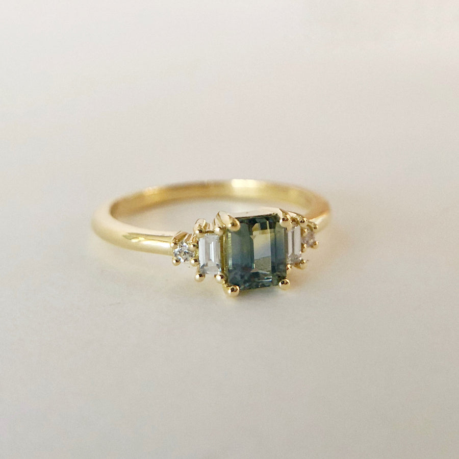 Bebe Ring 3 Australian Parti Sapphire with Diamonds