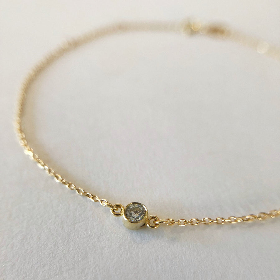 White Diamond Bezel Bracelet