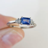 Ceylon Sapphire Ring with Diamonds