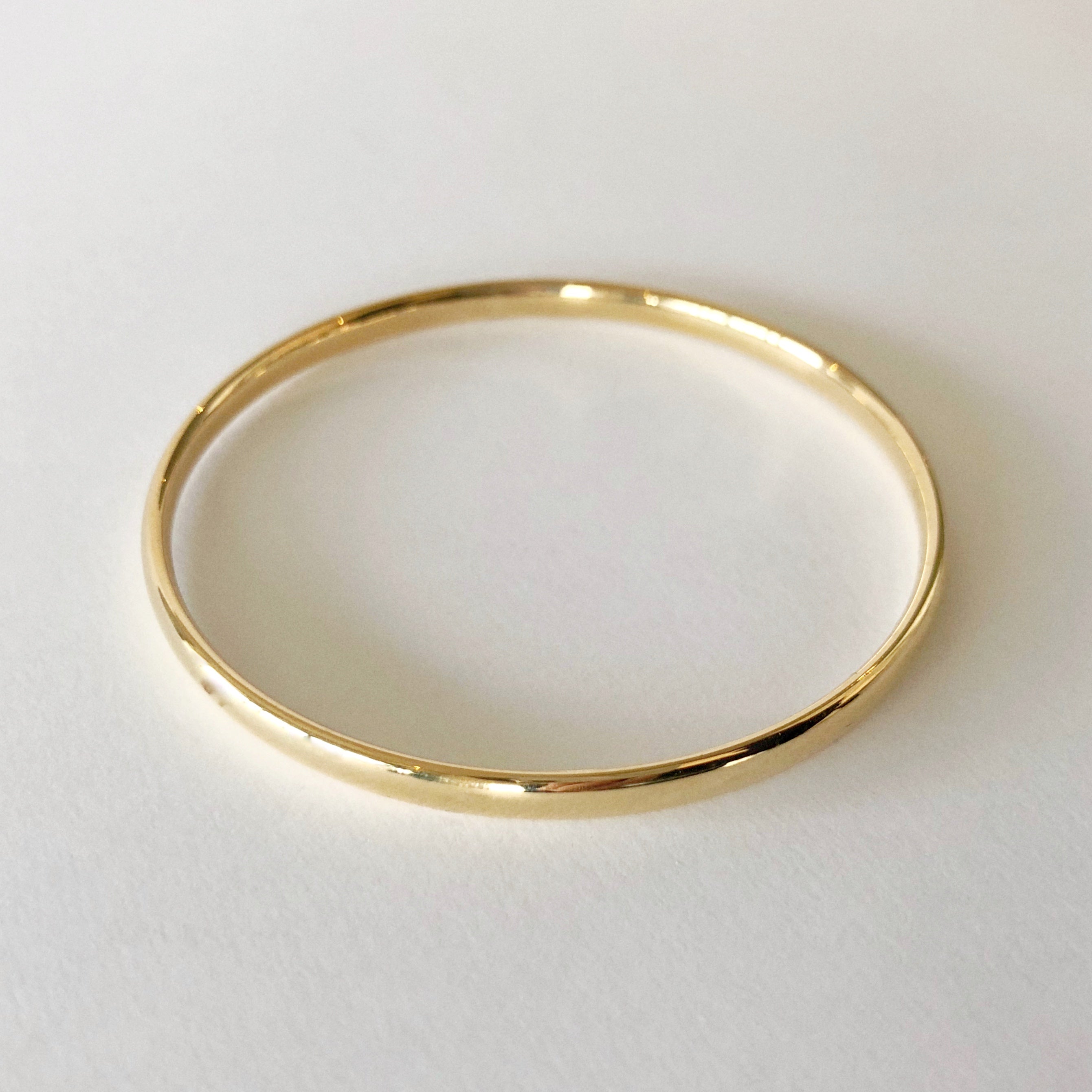 Classic Half Round Gold Bangle – Geneine Honey Bespoke Jewellery