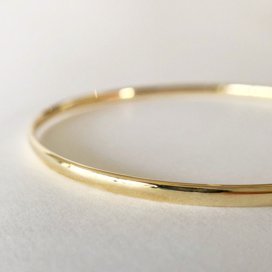 Classic Half Round Gold Bangle