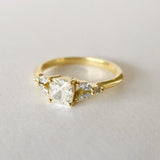 Marquise Leaf Cushion Cut Diamond Ring