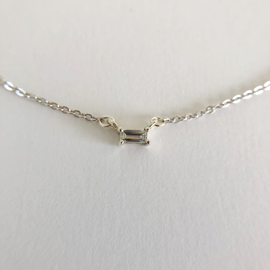 Baguette Diamond Double Hung Necklace