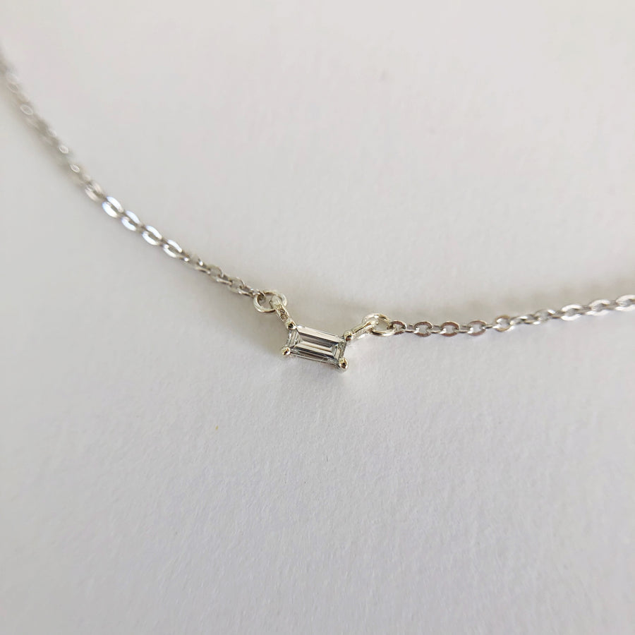 Baguette Diamond Double Hung Necklace