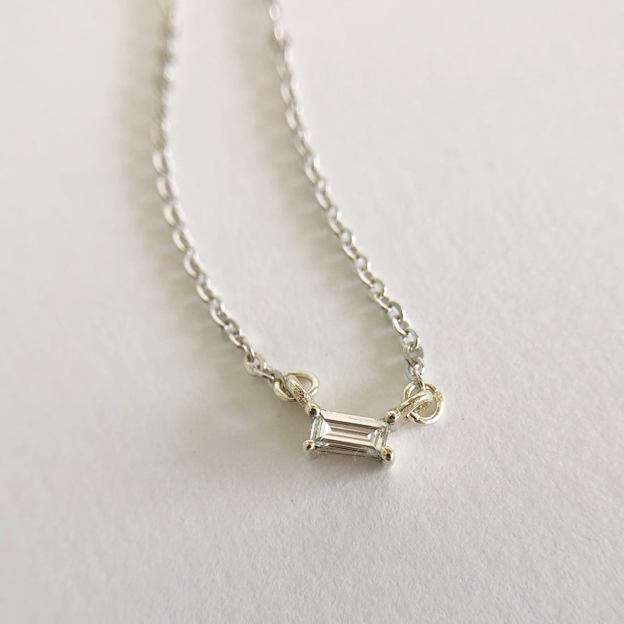 Baguette Diamond Double Hung Necklace