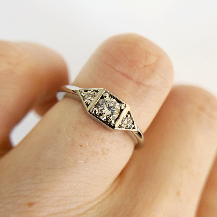 Genevieve Ring with White Diamonds