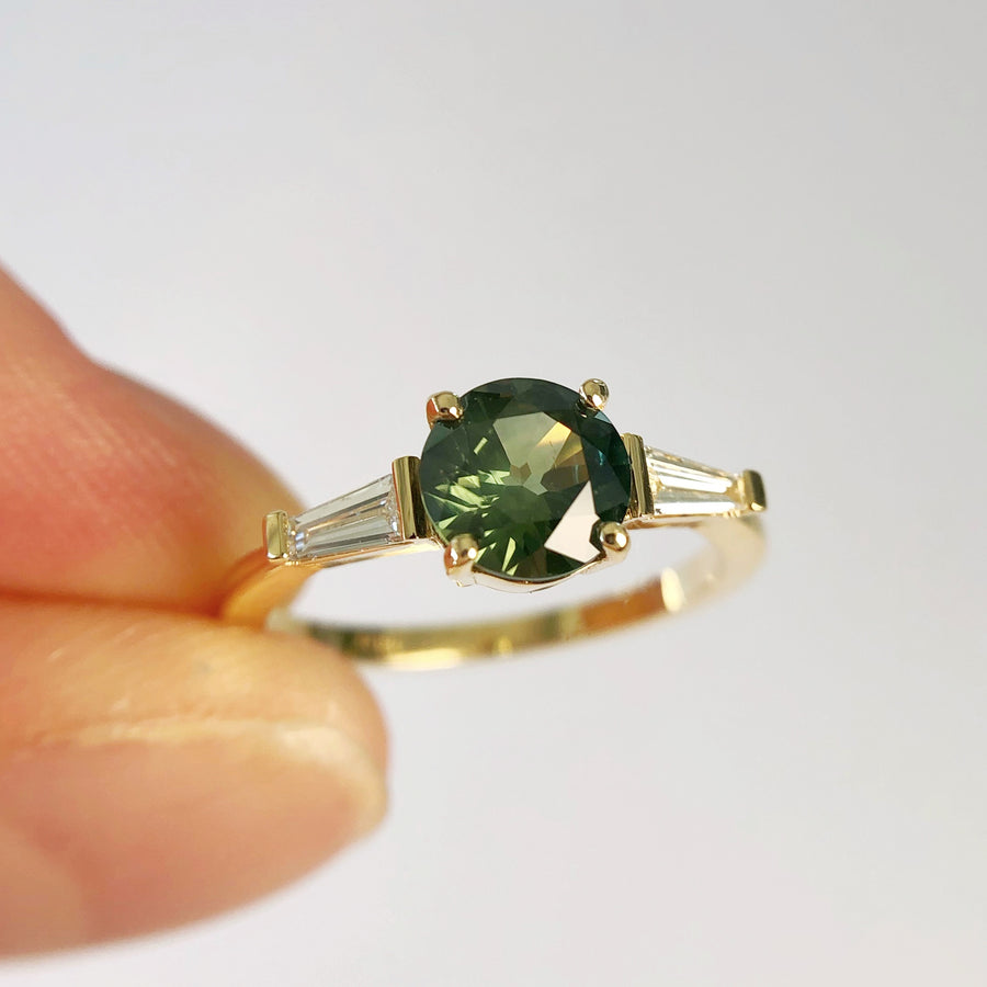 Isla Ring with Australian Sapphire and Diamonds