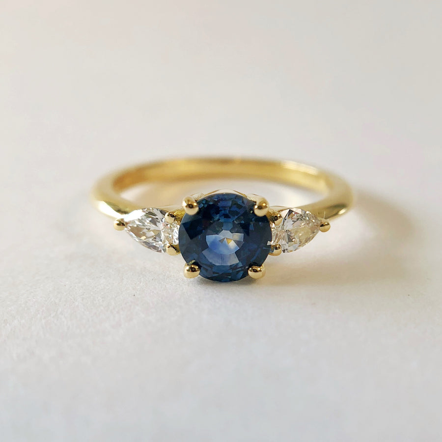 Willow Ring with Montana Sapphire and Diamonds
