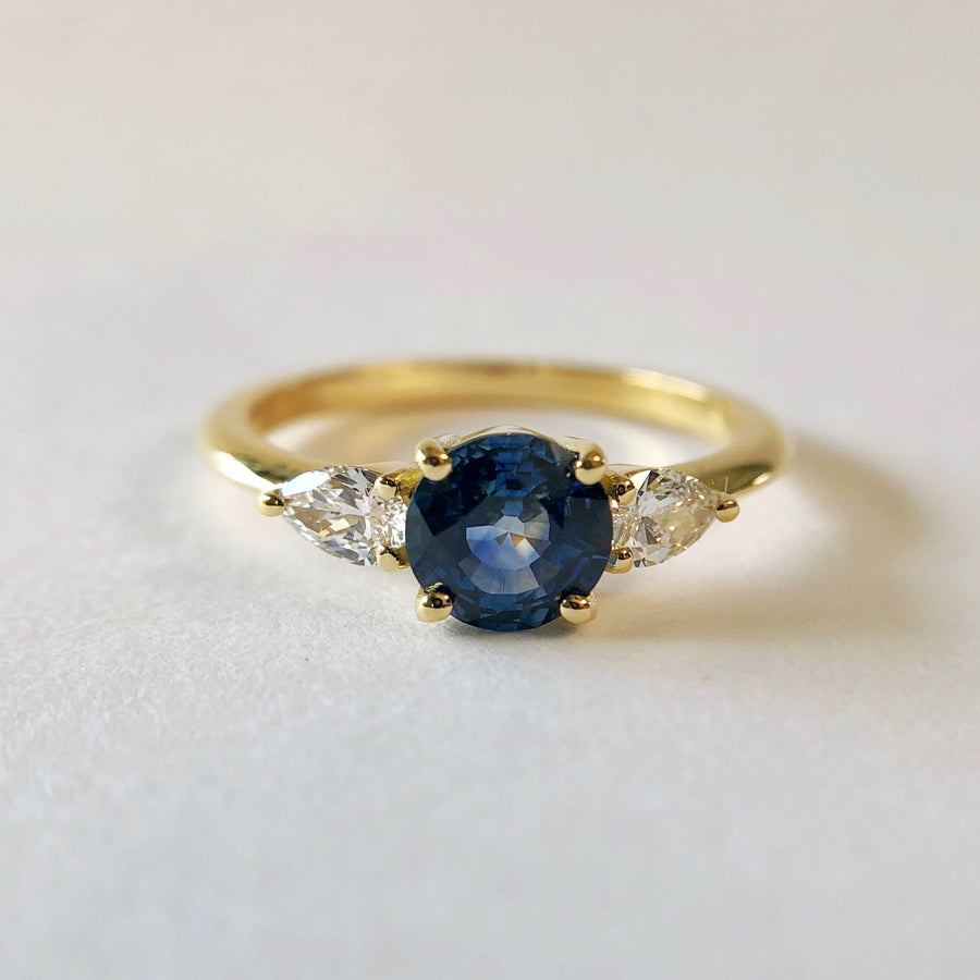 Willow Ring with Montana Sapphire and Diamonds
